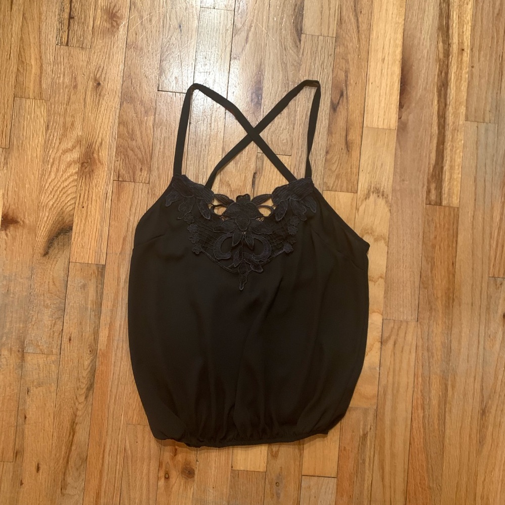 Cropped Lace Front Tank